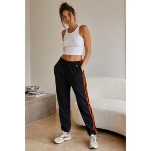 Aviator Nation Velvet Tiger Stripe Sweatpants Black Orange Joggers Size XS